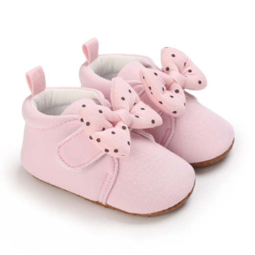 Pejock Little Girls' Little Boys' Sneakers Lightweight Breathable Running Shoes Spring Princess Girls' Shoes 0-1 Year Old Bowknot Baby Shoes Cotton Soft Sole Shoes Walking Shoes, 0-12Months