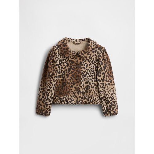 babyGap Leopard Print Peter Pan Denim Jacket | Gap Factory