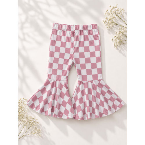 Keely Exaggerated Bell Bottoms - Pink Check – Bailey's Blossoms