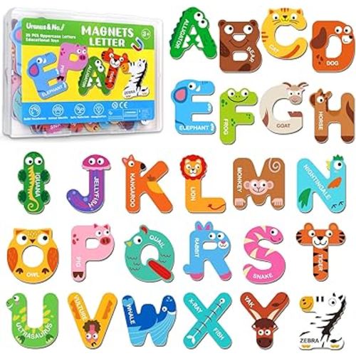 Amazon.com: Magnetic Letters, Fridge Alphabet Magnets ABC for Toddlers 1-3, 26 PCS Cute Animal Uppercase Refrigerator Toys, Preschool Spelling Learning Games, Ideal Educational Gift for Kids 3 4 5 Years Old : Toys & Games