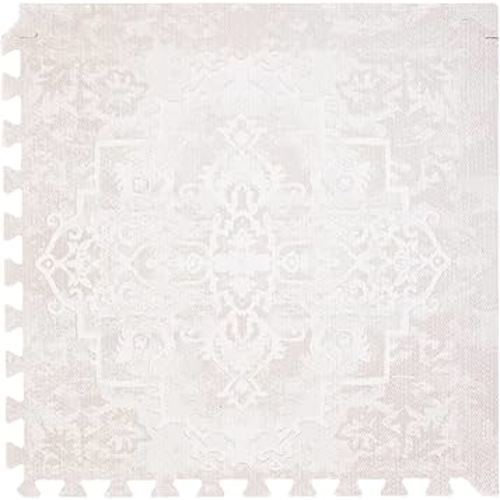 Toddlekind Playmat - Premium Foam Playmat 4 x 6 feet 6 Tile Extra Thick Foam Floor Puzzle Mat for Babies/Toddlers Stylish Non-Toxic Odorless. Perfect for Tummy Time Crawling and Play. 0m+ (off white)