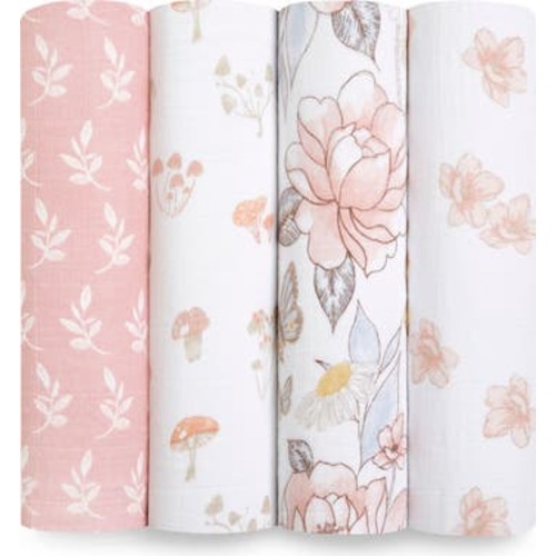 Boutique 4-Pack 100% Organic Cotton Muslin Swaddles