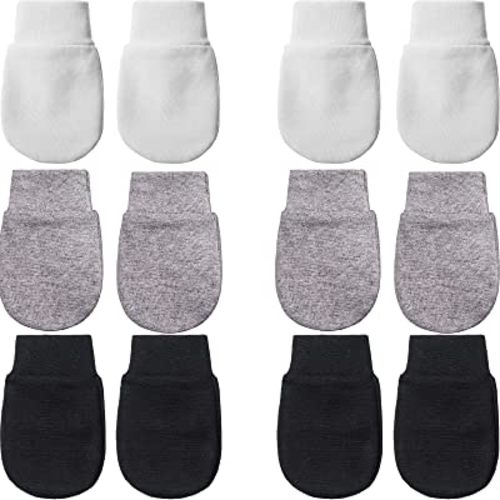 Geyoga 6 Pairs Newborn Baby Mittens No Scratch Gloves Infant Toddler Anti Scratch Essentials Unisex for 3-9 Months Girls Boys