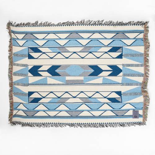 Coast Salish First Nations River Ripples Cotton Blanket