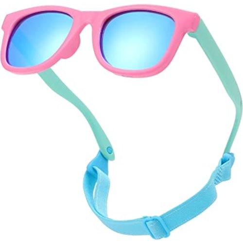 COASION Bendable Flexible Polarized Newborn Baby Sunglasses with Strap for Infant Boys Girls Age 0-12 Months CA8042