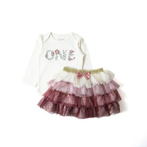 Picolette by Olivia Culpo Baby Girls' 2pc First Birthday tutu Set - Ivory/pink 18M