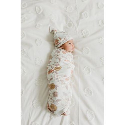 Copper Pearl Bloom Knit Swaddle Blanket