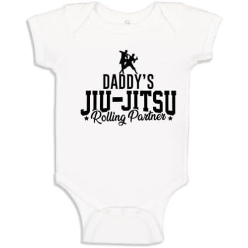 Daddy's Jiu Jitsu Rolling Partner Baby Bodysuit One Piece Or Toddler Shirt Cute Jiu-Jitsu Dad Gift