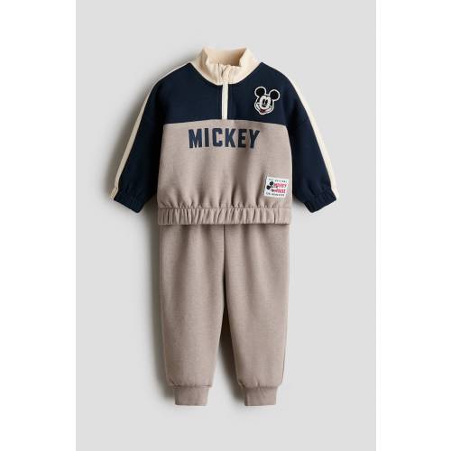 2-PIECE MOTIF-DETAIL FLEECE SWEATSUIT