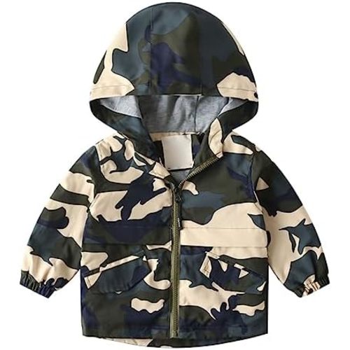 Little Girls Boys Rain Jacket Lightweight 𝐖aterproof Solid Fall Raincoat Zipper Hooded Lined Windbreaker