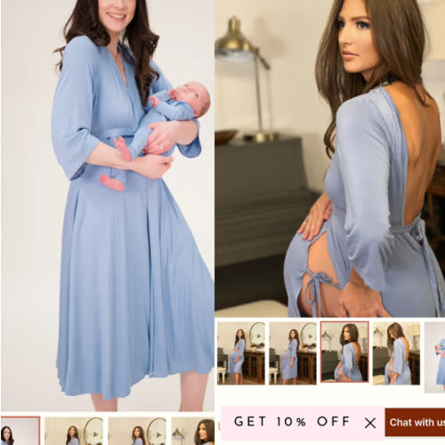 Lila Labor & Postpartum Gown in Periwinkle Blue