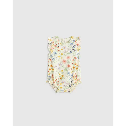 100% Organic Cotton Bubble Romper - Baby in Garden Path