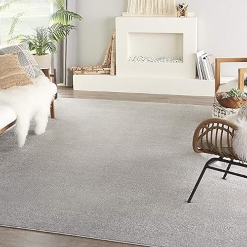 Nourison Home Nourison Essentials Silver Grey 8' x 10' Area Rug - Easy Clean, Non Shedding, Bed Room, Living Room, Dining Room, Kitchen (8' x 10')