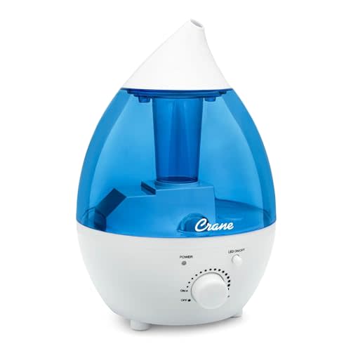 Crane Personal 1.3 Liter Ultrasonic Cool Mist Humidifier for Kids Bedroom, Small Humidifiers For Bedroom, Adjustable Mist, Filter-Free, Auto Shut-Off, Small Humidifier For Plant