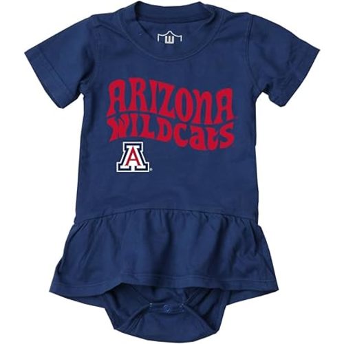 Wes and Willy College Sports Fan Baby Girls Ruffle Hopper Romper