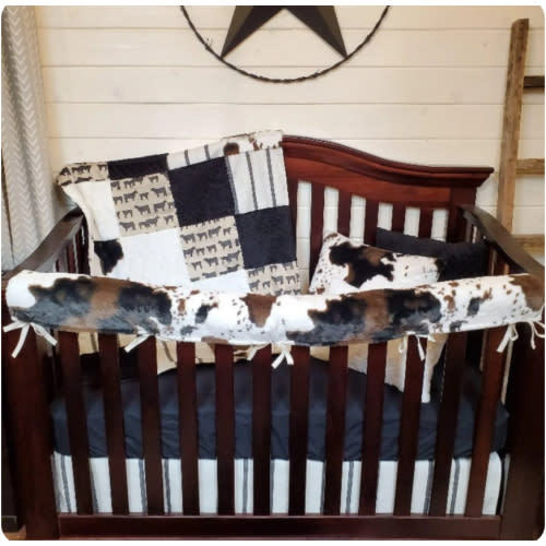 Angus and Cow Minky Western Farm Boy Crib Bedding