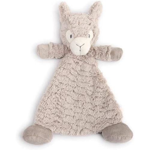 DEMDACO Luna The Llama Soft Brown 13 x 10 Polyester Fabric Plush Baby Rattle Blankie