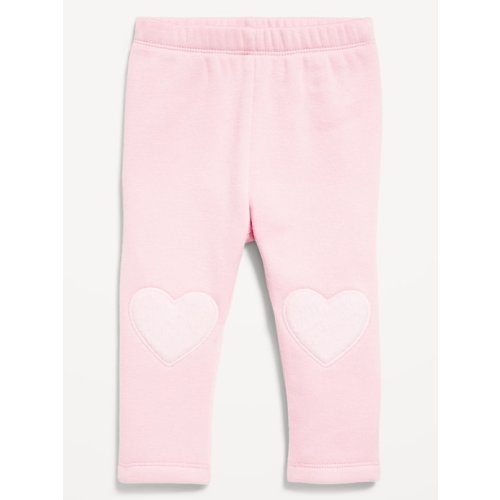 Cozy-Lined Heart-Patch Leggings for Baby
