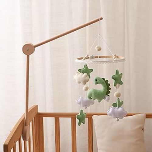 Baby Crib Mobile Holder - Wooden Mobile Arm for Crib,Mobile Crib Hanger (Wooden Arm)， 360° Adjustable,Mobile Hanger for Crib Baby Boy Girl Nursery Decor
