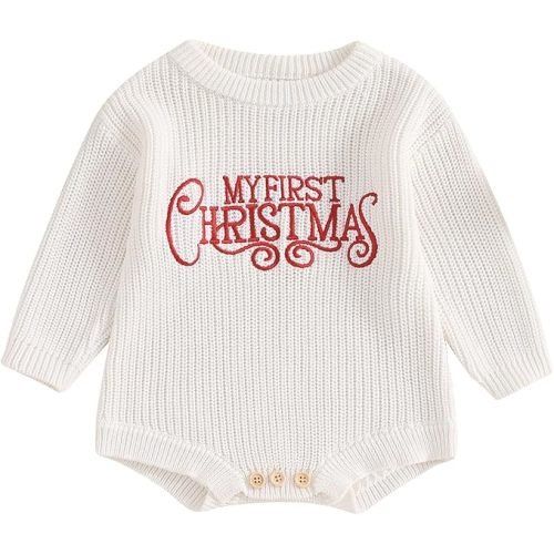 Adobabirl Baby Girl Boy Knitted Sweater Bubble Romper Long Sleeve Jumpsuit Festival Outfit Fall Winter Spring Clothes