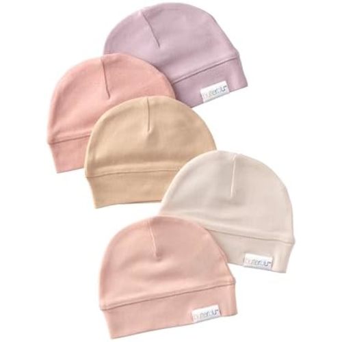 Charlie 5-Pack Caps 100% Organic Cotton Beanie Hats for Newborn and Baby Girls, Boys, Unisex​