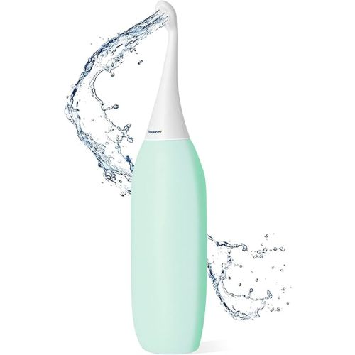 HappyPo The Original Portable Bidet - 300ml Peri Bottle for Moms, Women, and Anyone on The Go - Easy-Bidet 2.0 for Postpartum Care, Travel, Personal Hygiene - Poop Cleaning and Feminine Care (Mint)