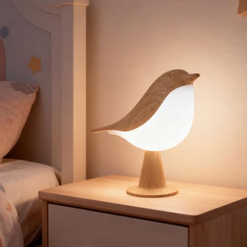 IFTHFOUR Bird Cordless Table Lamp, Small Cordless Bedside Lamp with 3 Color Temperature, Touch Sensor & Rechargeable Battery - Night Light for Kids, Bedroom, Bedside, Office, and Outdoor Use