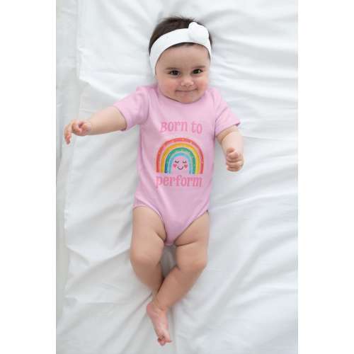 Born to Perform Baby Bodysuit, Cute Rainbow Infant Outfit, Theater Baby Gift, Performing Arts Baby Shower Present