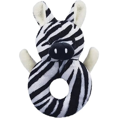 Baby Zebra Soft Rattle Toy, Zebra Plush Infant Shaker Rattle Easy-Grasp Stuffed Animal Toy, Gifts for Newborns Babies Toddlers Boys Girls, 6 Inches