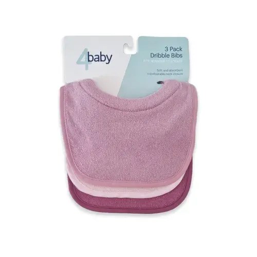 4Baby Bib Newborn Dribble Girl - 3 Packs | Baby Bunting AU