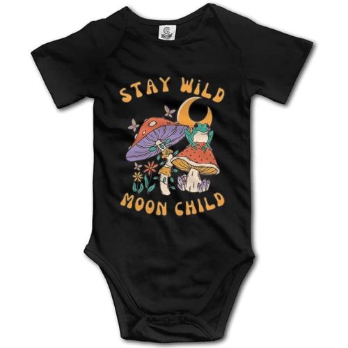 Stay Wild Moon Child Baby Bodysuit Romper Unisex Short Sleeve Onesie