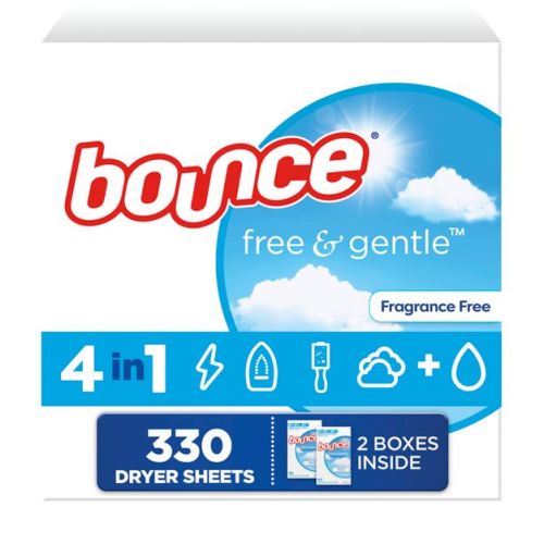 Bounce Laundry Detergent Sheets - 330ct: Unscented, Fabric Softener, Dermatologist Tested, Bleach-Free