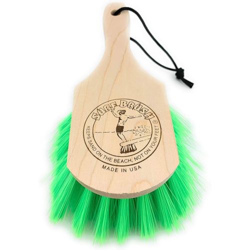 Surf Brush 8 Inch Custom Wood Handle Green Bristles