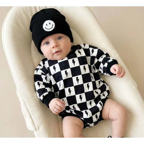 Bubble Romper | Charcoal Bolts