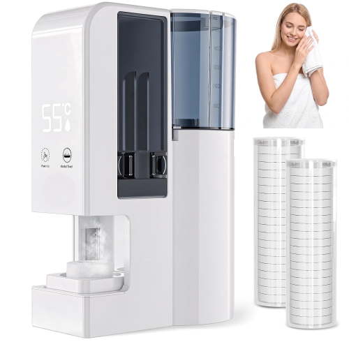 Portable Face Towel Steamer, 5s Rapid Heat & 55°C Constant Temp, for Salon & Household Use,500ml Water Tank, Includes 2 Disposable Towels