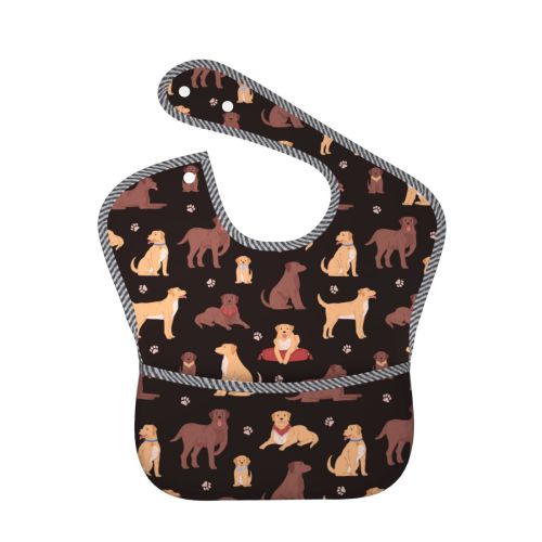 Bingfone Mess-Proof Baby Bib - Waterproof Bib for Baby Boy or Girl with Food Catcher Pocket, Unisex-Labrador Retriever Dog