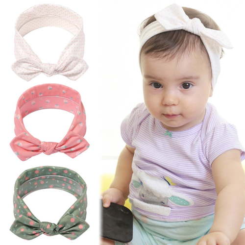 GERsome 3 Pack Baby Headbands Hairbands Hair Bow Elastics Handmade Hair Accessories for Baby Girls Newborn Infant Toddlers Kids