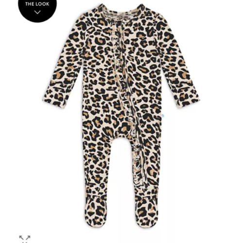 Girls' Lana Leopard Printed Footed Coverall - Girls