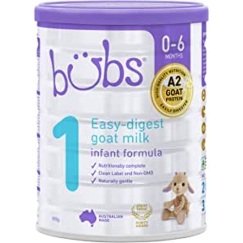 Bubs Goat Milk Infant Formula Stage 1, Infants 0-6 months, Made with Natural Goat Milk, 28.2 oz : Baby