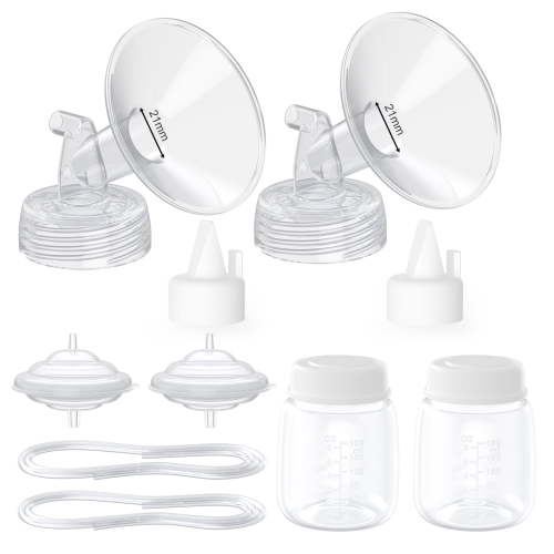 Paruu Pump Parts Compatible with Spectra S1/S2/9 Plus, Not Original Accessories, Full Set Replacements Include 21mm Flanges, Valves, Backflow Protectors (Duckbills Included), Tubings and Bottles