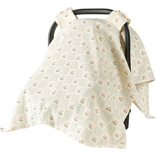 Baby Car Seat Cover, 100% Muslin Cotton Breathable Infant CarSeat Canopy