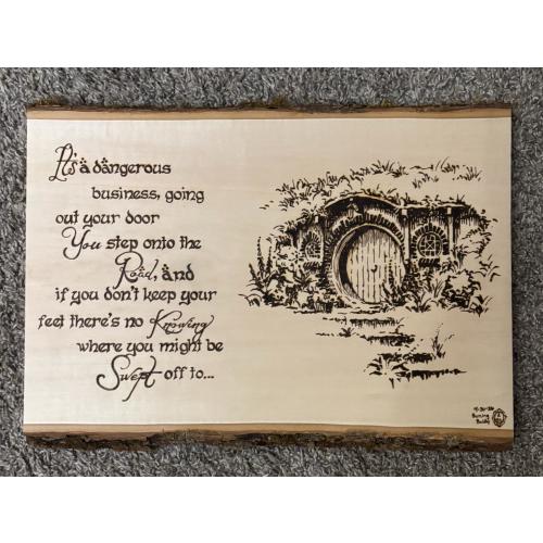 It’s a dangerous business going out your door (Woodburning and Prints)