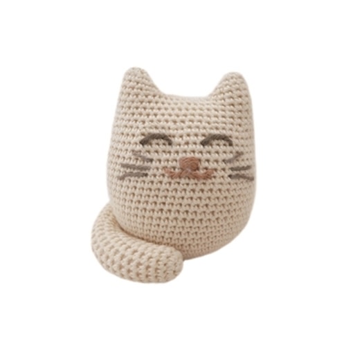 Handknit Kitten Rattle | Gift for Newborn | Fair Trade