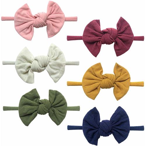 Baby Girl Headbands and Bows, Super Soft & Stretchy Nylon Hair bands for Newborn, Toddler, Children by Cherssy