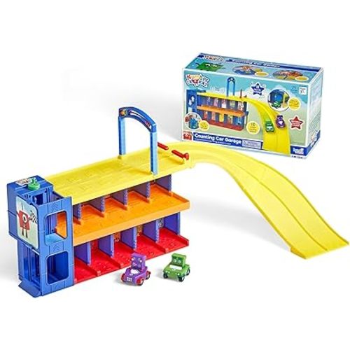 hand2mind Counting Car Garage, Race Car Track, Toy Vehicle Playsets, Parking Garage, Pretend Play Sets for Preschoolers, Preschool Math Learning Activities, Numbers for Toddlers, Kids Birthday Gifts