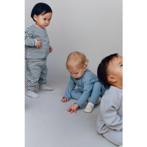 STRIPED SWEATSHIRT AND JOGGER PANTS SET - Mid-blue | ZARA United States