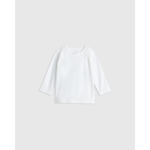 Long Sleeve Raglan Rash Guard - Baby in White