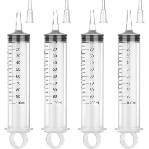 100 ml Syringe for Liquids, Large Syringe Without Needle for thick liquids, 10 Pack Individually Wrapped