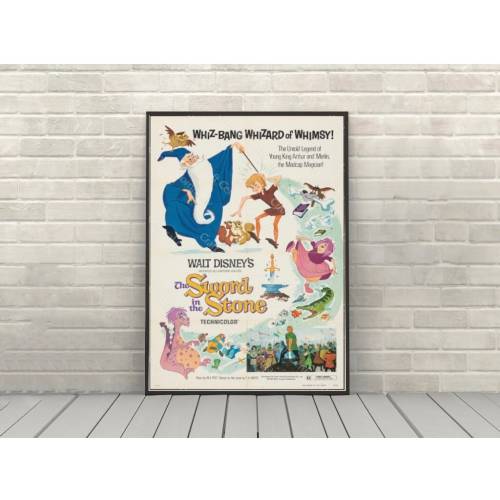 The Sword and the Stone Poster Disney Movie poster Vintage Disney Poster Classic Disney World Posters Magic Kingdom Wall Art