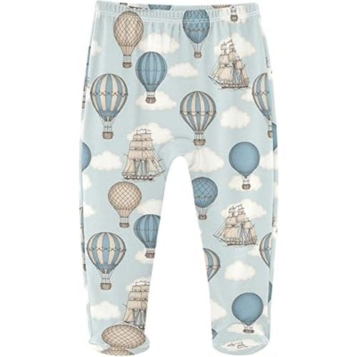 Baby Girls Boys Footed Pants Soft Cotton Newborn Infant Pants with Feet Pull on Bottoms for 0-24 Months